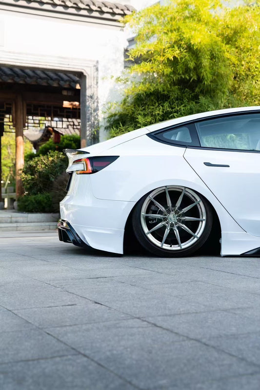 Tesla Model 3 Highland / Performance 2024 with Aftermarket Parts - Rear Spoiler Pre-preg Carbon Fiber / ABS from Yofer USA