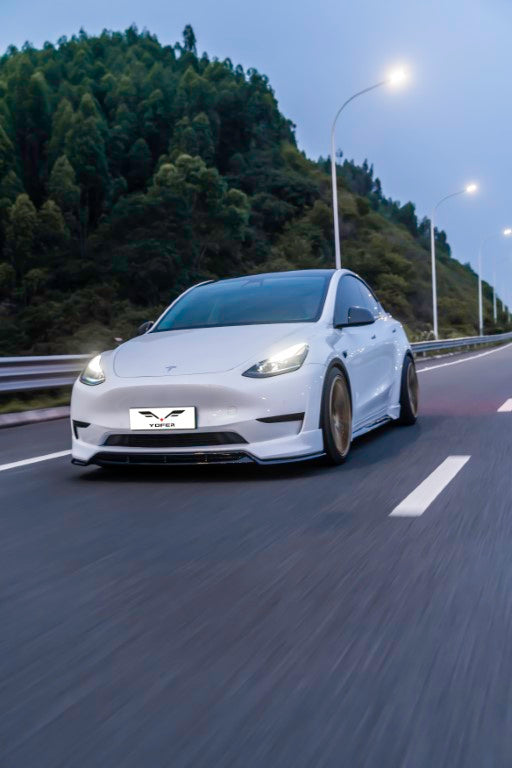 Tesla Model Y / Performance 2021 2022 2023 2024 with Aftermarket Parts - V2 Front Lip PP from Yofer USA