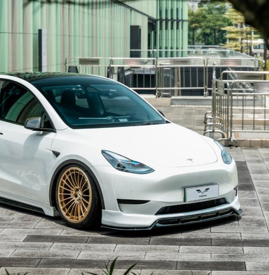 Tesla Model Y / Performance 2021 2022 2023 2024 with Aftermarket Parts - V2 Front Lip PP from Yofer USA