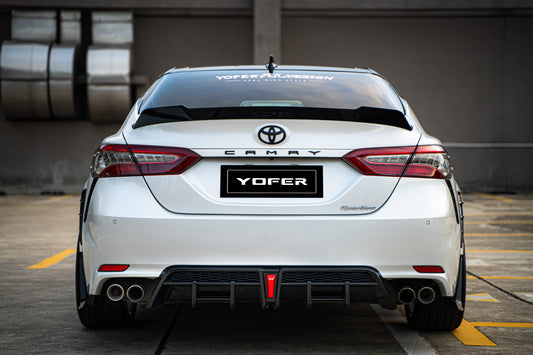 Toyota Camry 8th Gen XV70 SE XSE 2018-2024 with Aftermarket Parts - V1 Style Diffuser & Canards PP from Yofer USA