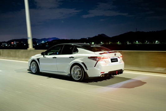 Toyota Camry 8th Gen XV70 TRD SE XSE LE XLE 2018-2024 with Aftermarket Parts - Side Skirts PP from Yofer USA