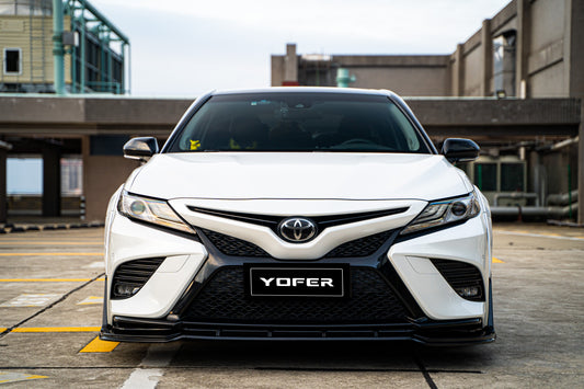 Toyota Camry 8th Gen XV70 SE XSE 2018-2020 with Aftermarket Parts - V1 Style Front Lip Splitter PP from Yofer USA
