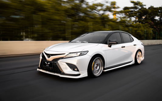 Toyota Camry 8th Gen XV70 SE XSE 2018-2020 with Aftermarket Parts - V2 Style Front Lip Splitter PP from Yofer USA