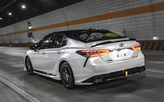 Toyota Camry 8th Gen XV70 SE XSE 2018-2024 with Aftermarket Parts - V2 Style Rear Diffuser PP from Yofer USA