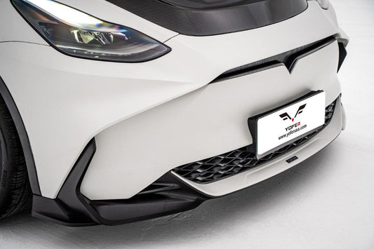 Tesla Model Y / Performance 2021-ON with Aftermarket Parts - Loong Flames Max Front Bumper PP from Yofer USA