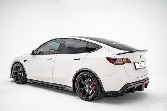Tesla Model Y / Performance 2021-ON with Aftermarket Parts - Loong Flames Max Side Skirts PP from Yofer USA