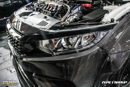 Honda Civic 10th Gen FC1 FC2 FC5 FC6 2016-2021 & Civic 10th Gen FC3 FC4 FK7 2017-2021 with Aftermarket Parts - Widebody Fenders & Wheel Arches Carbon Fiber / FRP from CMST Tuning