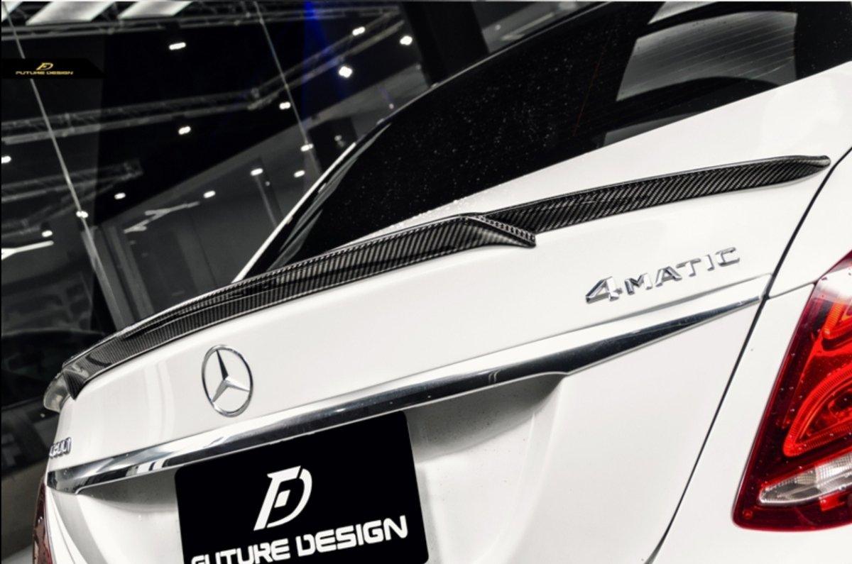 thumbnail image 2 of Real Carbon Fiber Rear Trunk Spoiler For 2015-2021 Mercedes C-Class W205 Sedan AMG Style 2 of 6