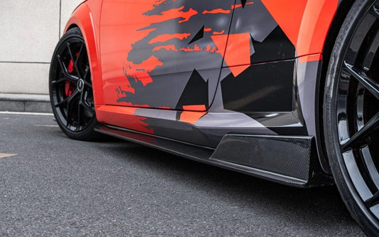 Audi TTRS 8S 2016 2017 2018 Pre-facelift with Aftermarket Parts - Side Skirts Pre-preg Carbon Fiber from Yofer USA