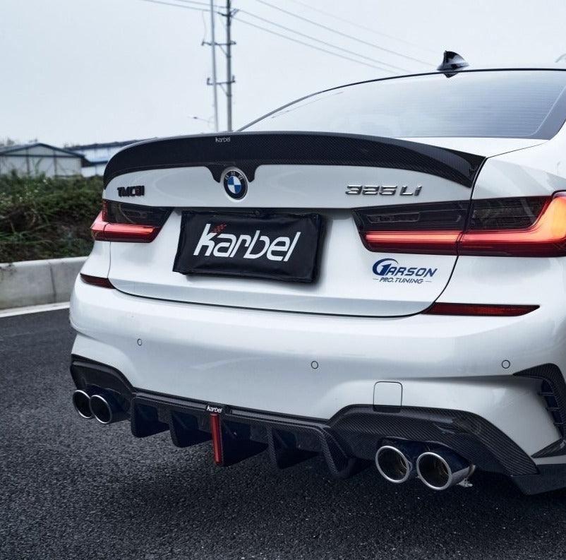 BMW M3 G80 2021-ON & 3 Series 330i M340i G20 (Fits Both Pre-LCI & LCI) 2019-ON with Aftermarket Parts - V1 Style Rear Spoiler Carbon Fiber from Karbel Carbon