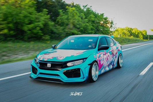 Honda Civic 10th Gen FC1 FC2 FC5 FC6 2016 2017 2018 2019 2020 2021 & Civic 10th Gen FC3 FC4 2017 2018 2019 2020 2021 & Civic 10th Gen FK7 2017 2018 2019 2020 2021 with Aftermarket Parts - Front Bumper & Front Lip Carbon Fiber / FRP from Robot Craftsman