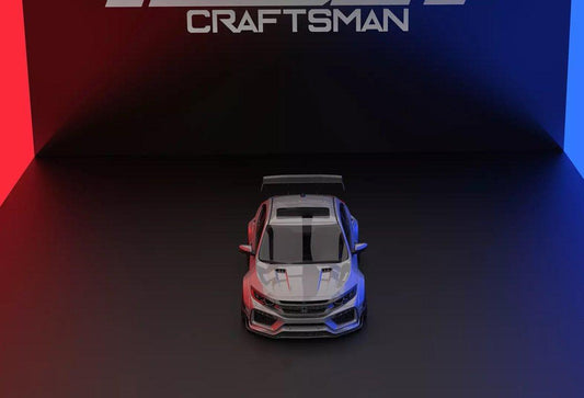 Honda Civic 10th Gen FC1 FC2 FC5 FC6 2016 2017 2018 2019 2020 2021 & Civic 10th Gen FC3 FC4 FK7 2017 2018 2019 2020 2021 with Aftermarket Parts - V1 Hood Bonnet Carbon Fiber / FRP from Robot Craftsman