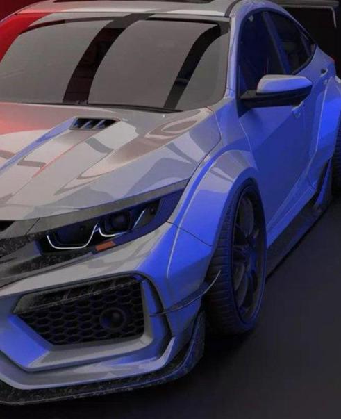 Honda Civic 10th Gen FC1 FC2 FC5 FC6 2016 2017 2018 2019 2020 2021 & Civic 10th Gen FC3 FC4 2017 2018 2019 2020 2021 & Civic 10th Gen FK7 2017 2018 2019 2020 2021 (compatible with ROBOT CRAFTSMAN front bumper with widebody kit) with Aftermarket Parts - Front Bumper Canards Carbon Fiber / FRP from Robot Craftsman