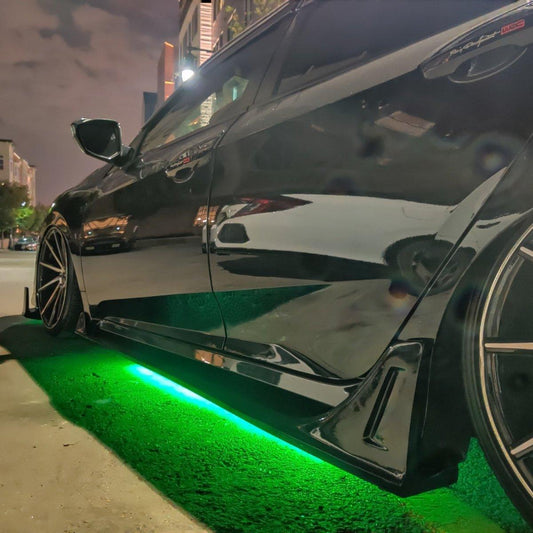 Honda Civic 10th Gen FC1 FC2 FC5 FC6 2016 2017 2018 2019 2020 2021 & Civic 10th Gen FK7 2017 2018 2019 2020 2021 (compatible with both OEM width and ROBOT CRAFTSMAN widebody) with Aftermarket Parts - Side Skirts Carbon Fiber / FRP from Robot Craftsman