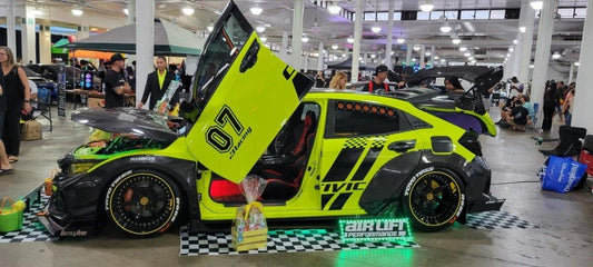 Honda Civic 10th Gen FC1 FC2 FC5 FC6 2016 2017 2018 2019 2020 2021 & Civic 10th Gen FK7 2017 2018 2019 2020 2021 (compatible with both OEM width and ROBOT CRAFTSMAN widebody) with Aftermarket Parts - Side Skirts Carbon Fiber / FRP from Robot Craftsman