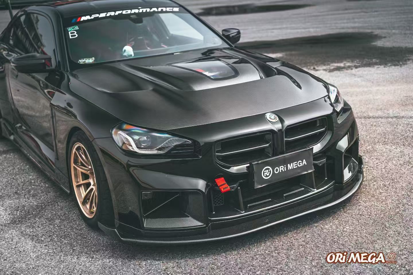 BMW M2 M2CS G87 2023-ON & 2 Series 230i M240i G42 2022-ON with Aftermarket Parts - ART Vented Transparent Glass V2 Style Hood Bonnet Double-sided Dry Pre-preg Carbon Fiber from ArmorExtend