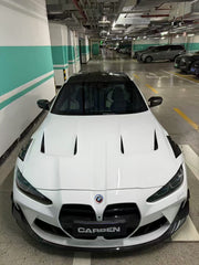 BMW M3 G80 G81 & M4 G82 G83 2021 2022 2023 2024 with Aftermarket Parts - AE?Style Hood?Carbon Fiber from ArmorExtend