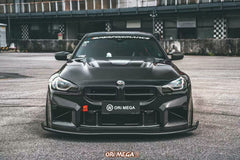BMW M2 M2CS G87 2023-ON & 2 Series 230i M240i G42 2022-ON with Aftermarket Parts - ART Vented Transparent Glass V2 Style Hood Bonnet Double-sided Dry Pre-preg Carbon Fiber from ArmorExtend