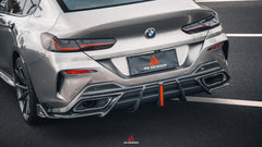 BMW 8 Series M850i 840i (With M-Package Bumper) G14 G15 G16 2018 2019 2020 2021 2022 2023 2024 with Aftermarket Parts - AE Rear Diffuser & Canards?Carbon Fiber from?ArmorExtend