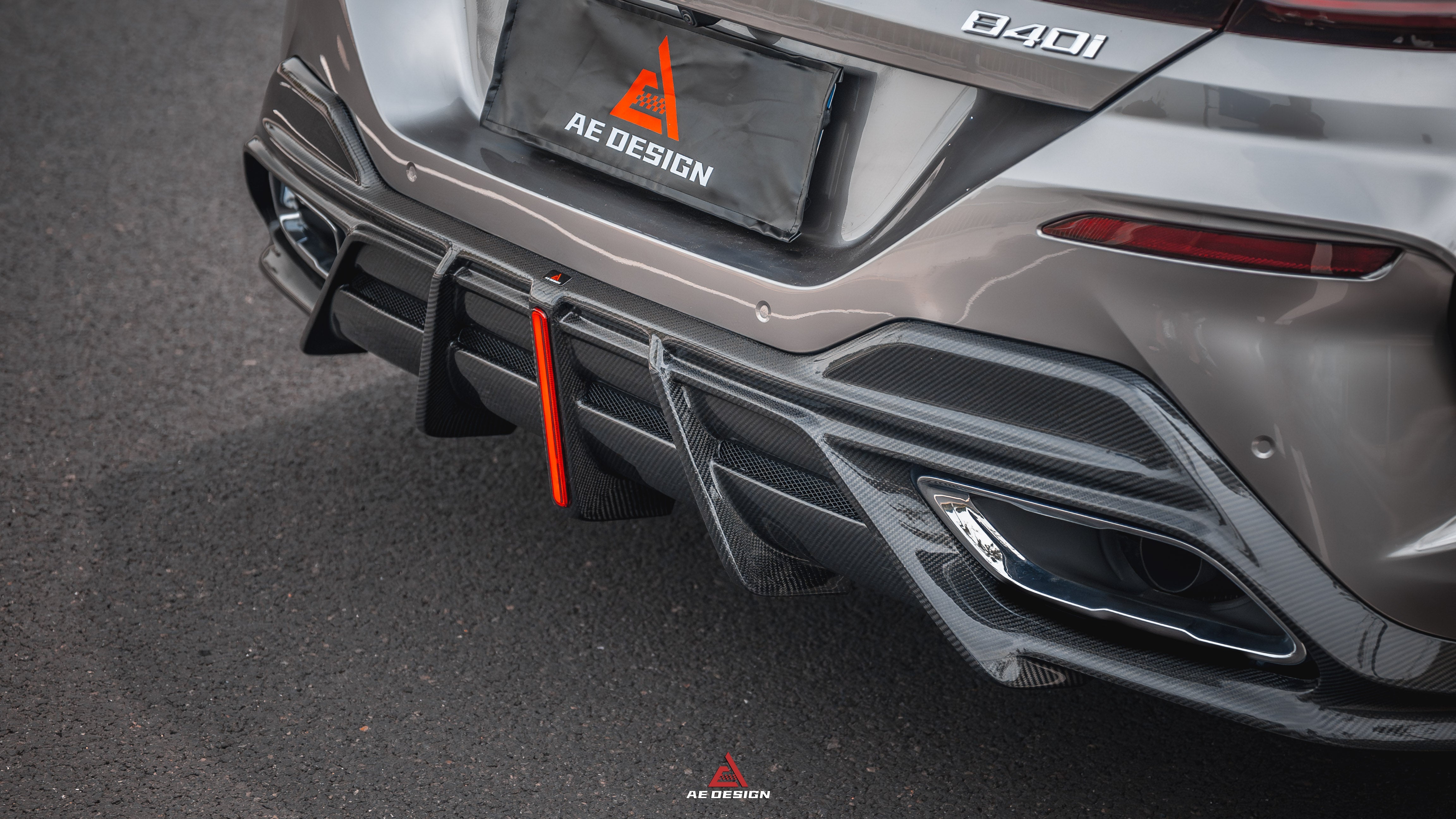 BMW 8 Series M850i 840i (With M-Package Bumper) G14 G15 G16 2018 2019 2020 2021 2022 2023 2024 with Aftermarket Parts - AE Rear Diffuser & Canards?Carbon Fiber from?ArmorExtend