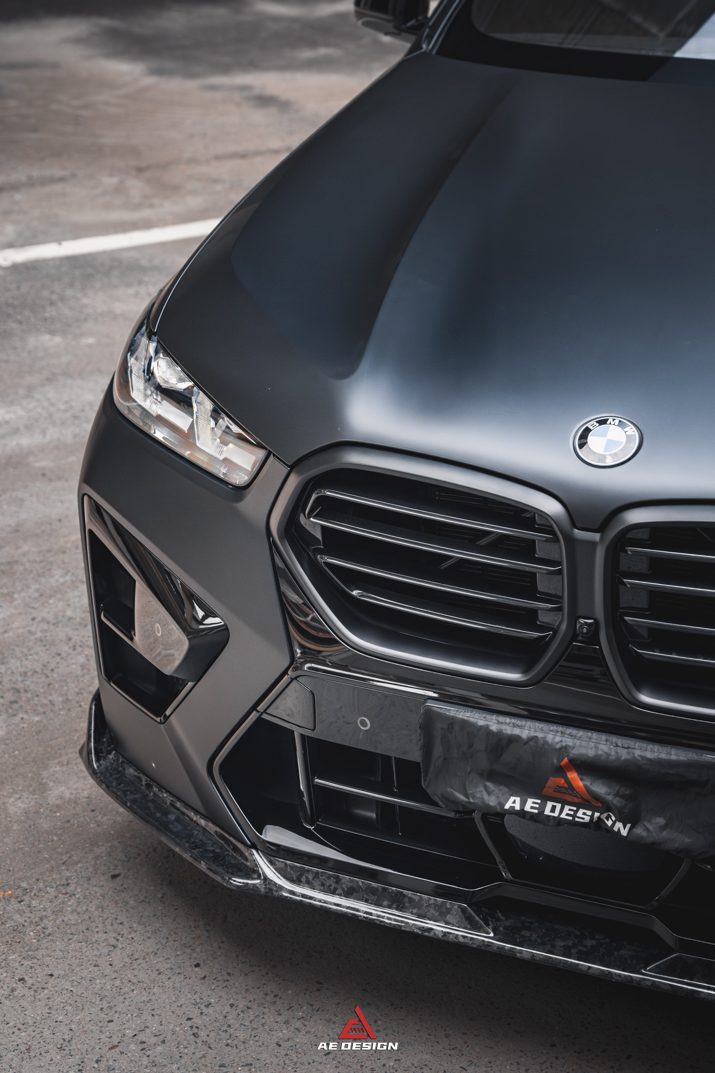 BMW X5M X5MC F95 & X6M X6MC F96 2024-ON (LCI) With Aftermarket Parts - AE Style Front Lip Carbon Fiber?from ArmorExtend