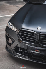 BMW X5M X5MC F95 & X6M X6MC F96 2024-ON (LCI) With Aftermarket Parts - AE Style Front Lip Carbon Fiber?from ArmorExtend