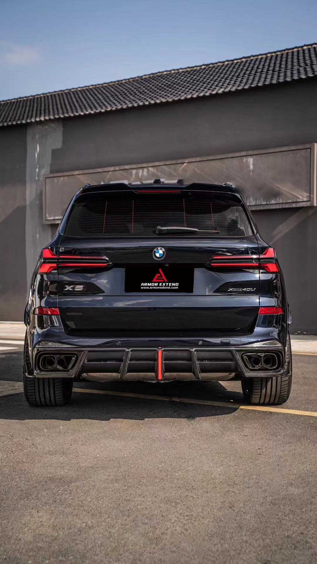 BMW X5 G05 M50i X/S Drive 40i (with M-Package) (Fits Both Pre-LCI & LCI) 2019 2020 2021 2022 2023 2024 with Aftermarket Parts -?AE Style Rear Diffuser Carbon Fiber from?ArmorExtend