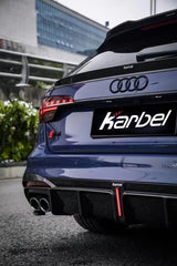 Karbel Carbon Dry Carbon Fiber Rear Diffuser Ver.1 with Brake Light for Audi S4 2020-ON B9.5