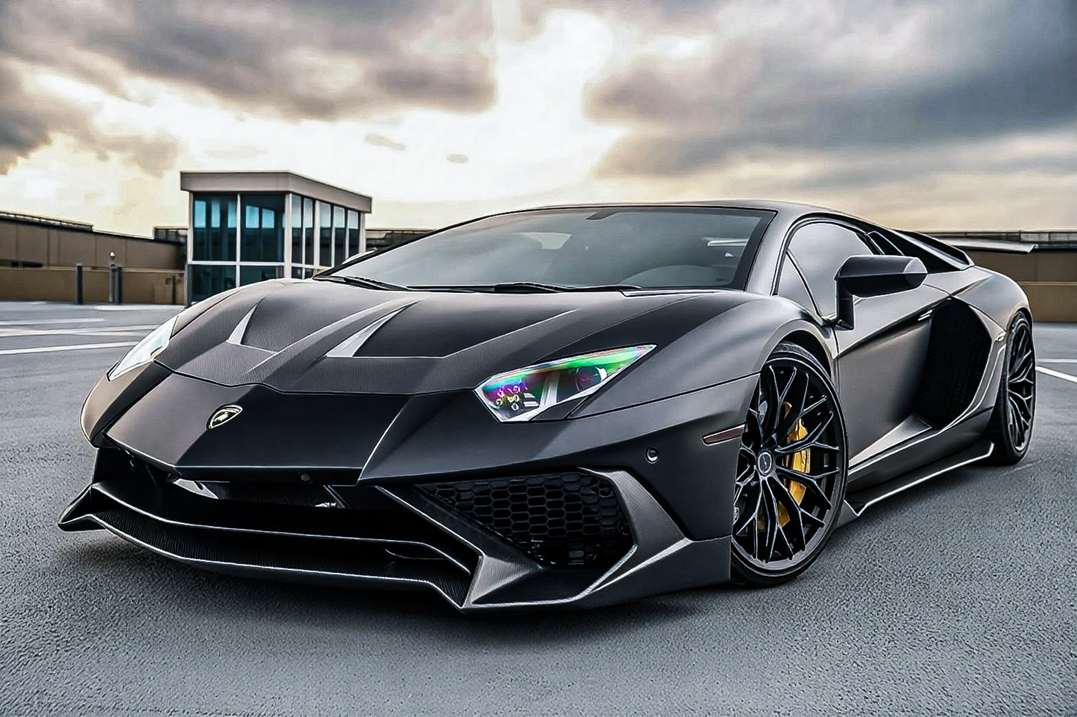 Lamborghini Aventador LP700 with the Aftermarket Carbon Fiber Hood Bonnet Ten Style from Aero Republic