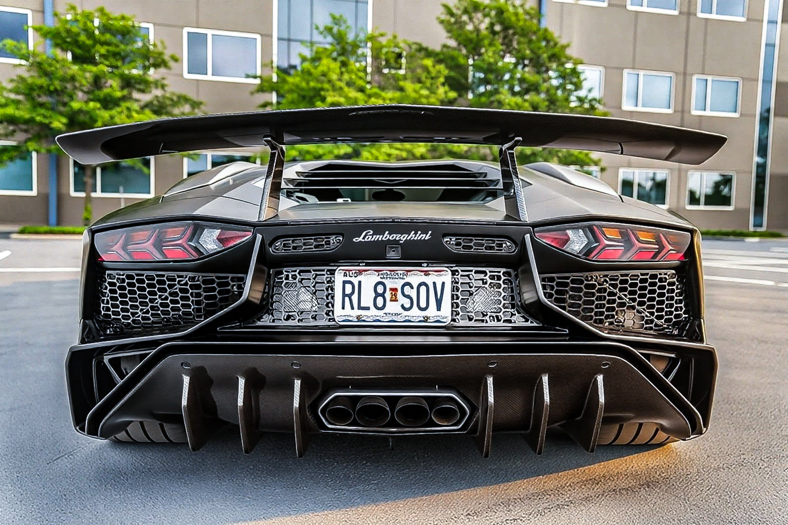 Lamborghini Aventador Base LP700 LP720 S LP740 SV LP750 Ultimate LP780 SVJ LP770 2012 2013 2014 2015 2016 2017 2018 2019 2020 2021 2022 2023 2024 with Aftermarket Parts - 1:1 OEM SV Style Rear Bumper Carbon Fiber / FRP from Aero Republic