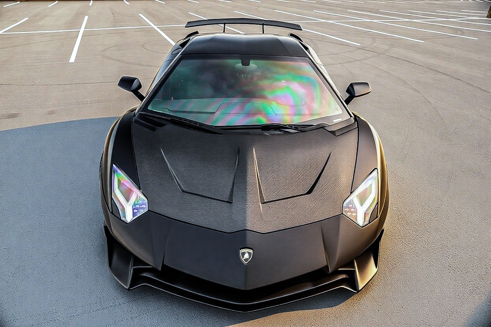 Lamborghini Aventador LP700 with the Aftermarket Carbon Fiber Hood Bonnet Ten Style from Aero Republic