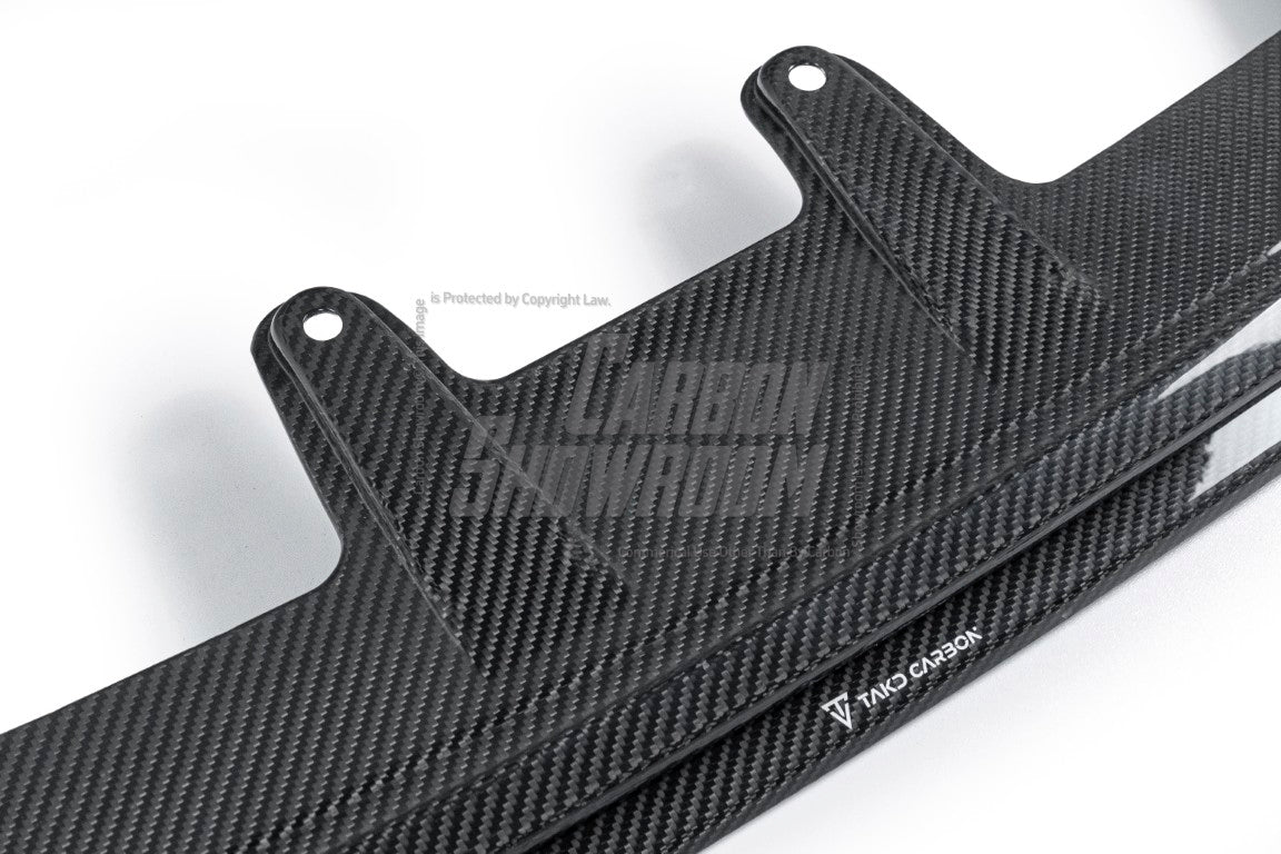 BMW 5 Series 530 540 (with M-package bumper, does not fit base model) & i5 e/x Drive40 (with M-package bumper, does not fit base model) M60 G60 G61 2024-ON with Aftermarket Parts - V1 Style Front Lip Pre-preg Carbon Fiber from TAKD Carbon