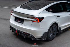 Tesla Model 3 Highland / Performance 2024-ON with Aftermarket Parts - AE Style Rear Diffuser & Canards Carbon Fiber from?ArmorExtend