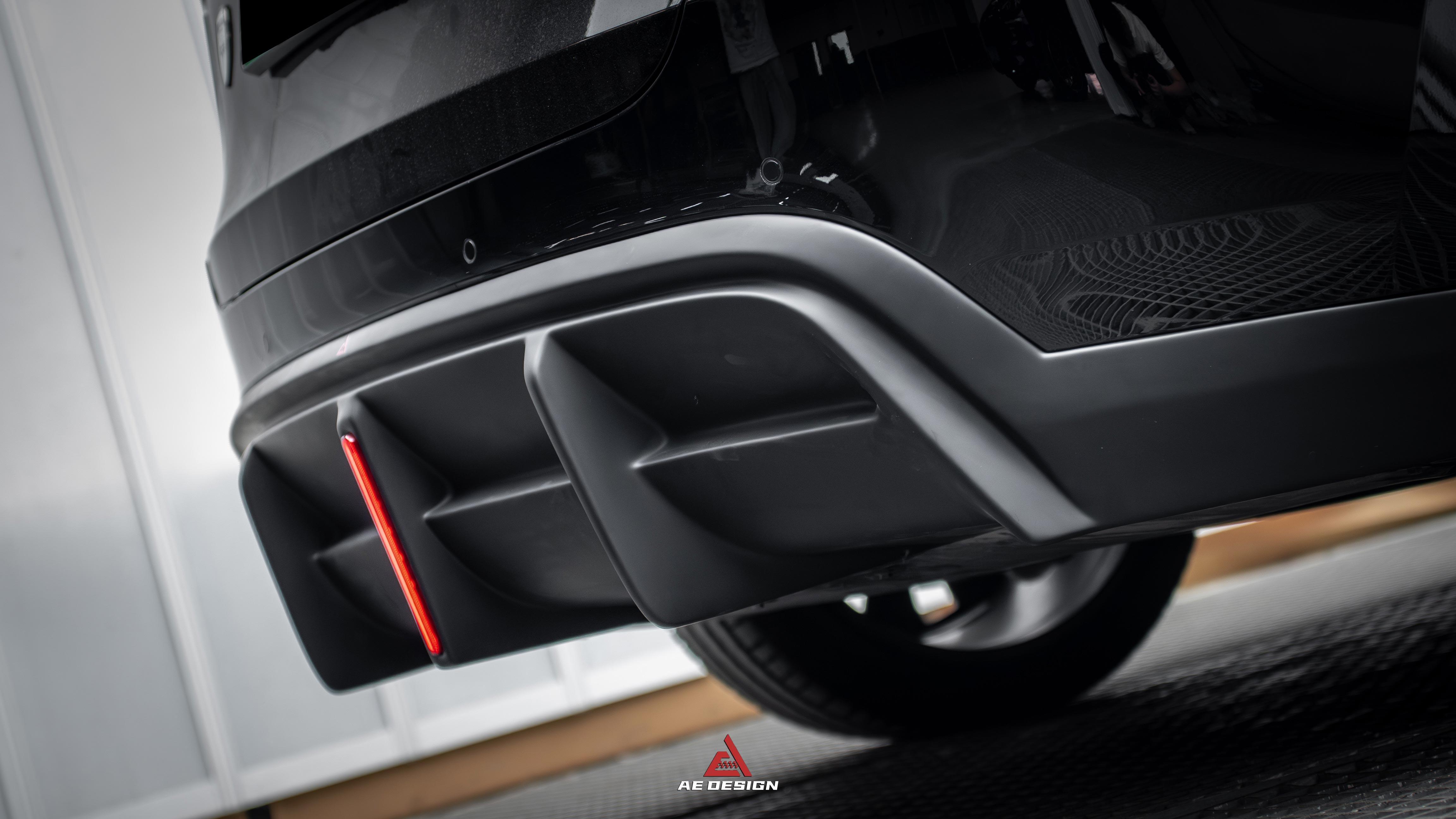 Tesla Model Y 2021 2022 2023 2024 with Aftermarket Parts - Plustic Style?Rear Diffuser ABS from ?ArmorExtend