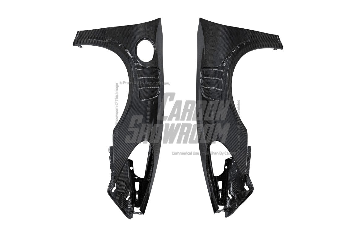 Porsche 718 Cayman / Boxster / GTS / GT4 / Spyder 2017 2018 2019 2020 2021 2022 2023 2024 with Aftermarket Parts - Pre-preg Carbon Fiber Front Fenders from TAKD Carbon