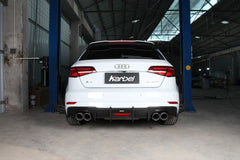 Audi S3 A3 (with S-bumper) 8V.5 2017 2018 2019 2020 With Aftermarket Parts - With LED Light Style Rear Diffuser Pre-preg Carbon Fiber from Karbel Carbon