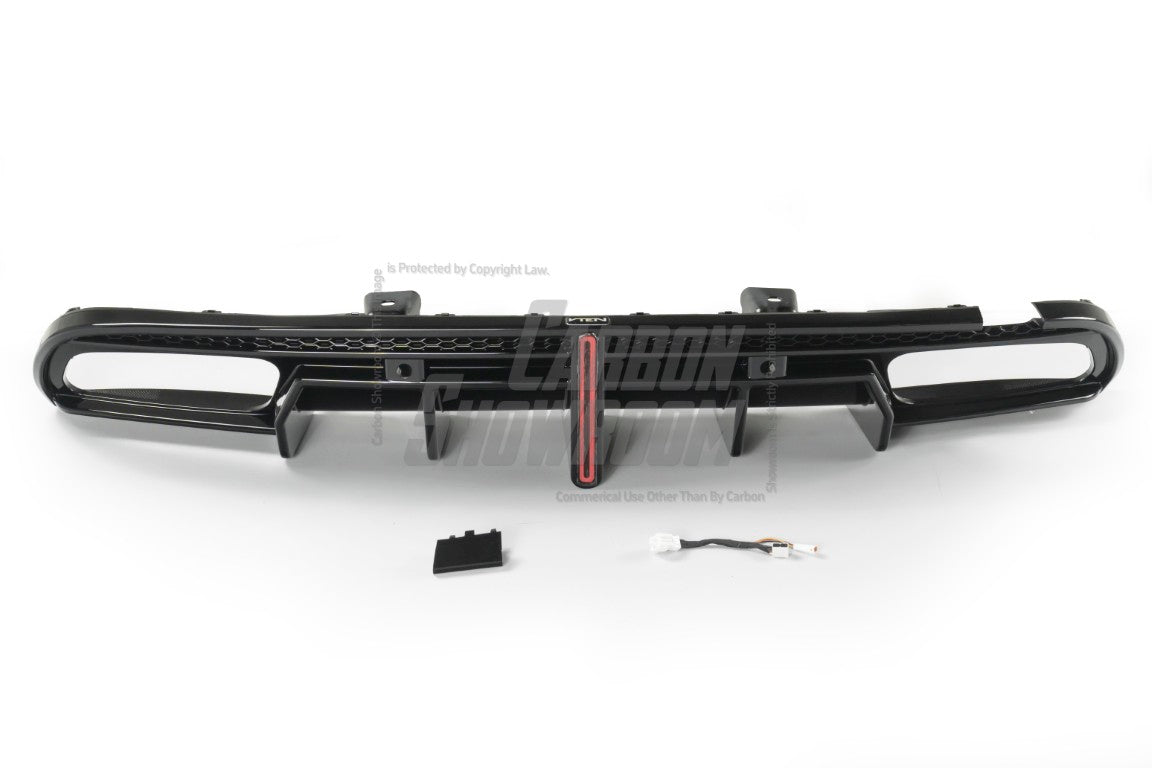 Benz C-Class C63S C63 C43 AMG C300 W205 Sedan (Fits Both Pre-LCI & LCI,C300 requires sport package bumper) 2015-2021 Aftermarket Parts - VTEN Rear Diffuser&Canards ABS