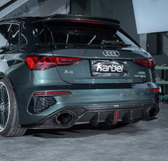 Audi S3 A3 S-line ( with s-line bumper) 8Y 2021-ON with Aftermarket Parts - Pre-preg Carbon Fiber Rear Diffuser from Karbel Carbon