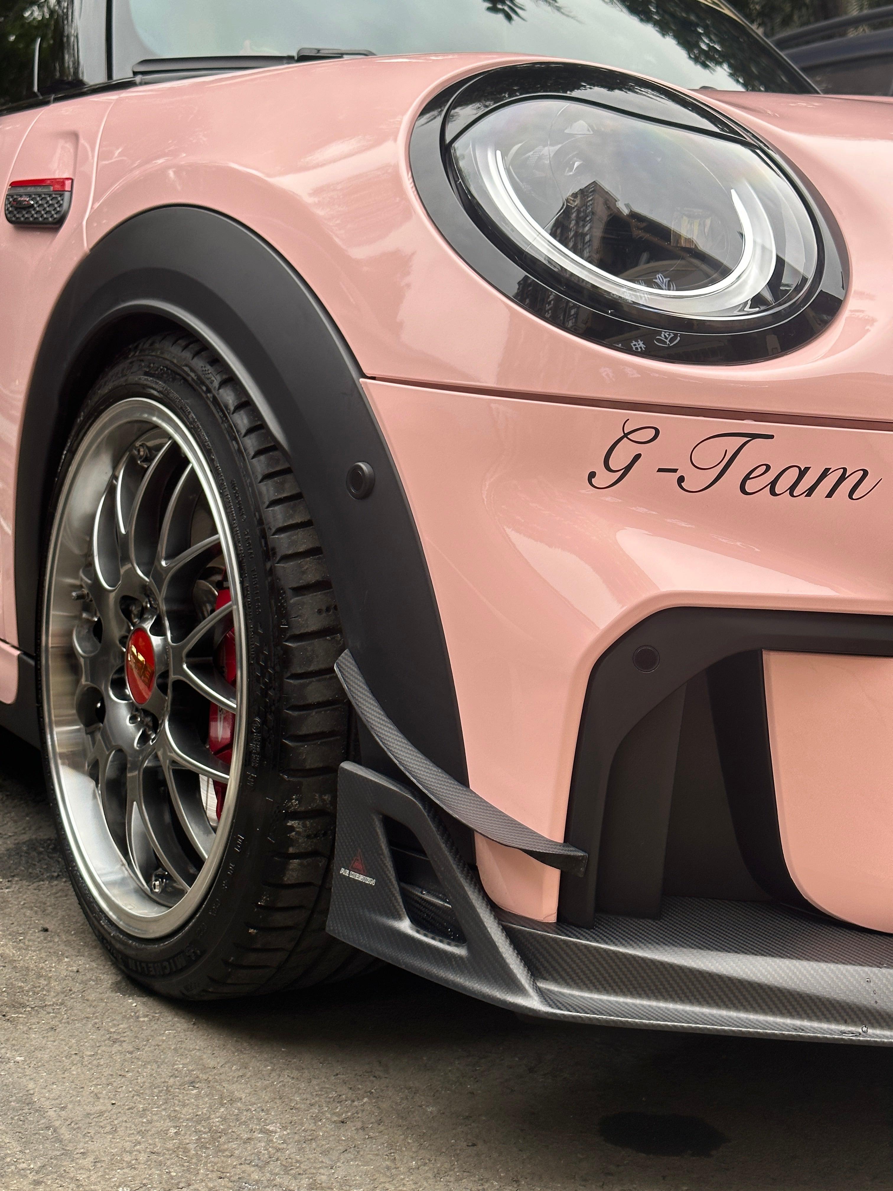 MINI Cooper JCW (John Cooper Works) F56 LCI 2022 2023 2024 with Aftermarket Parts - AE Style Front Canards?Carbon Fiber?from ArmorExtend