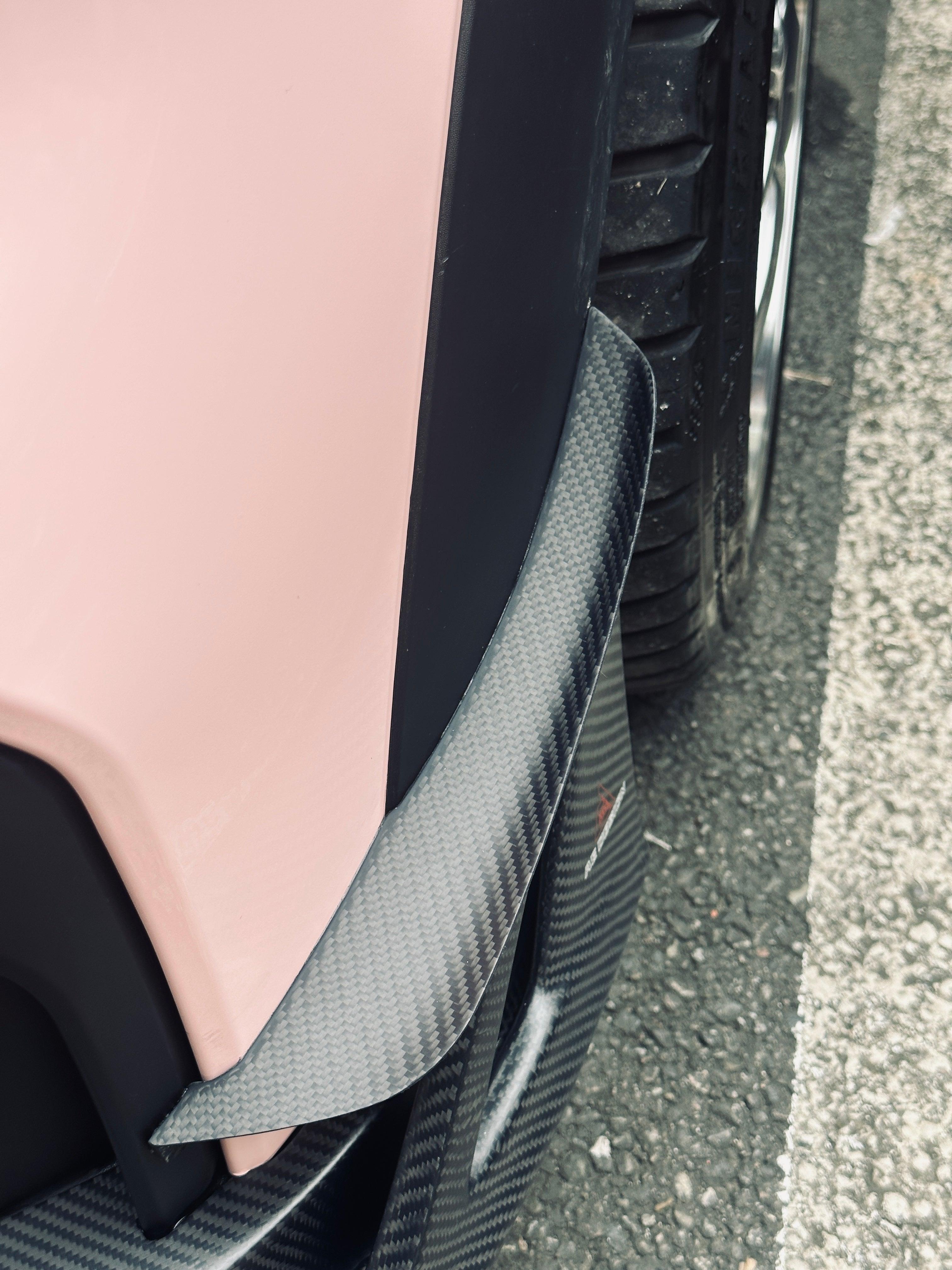 MINI Cooper JCW (John Cooper Works) F56 LCI 2022 2023 2024 with Aftermarket Parts - AE Style Front Canards?Carbon Fiber?from ArmorExtend