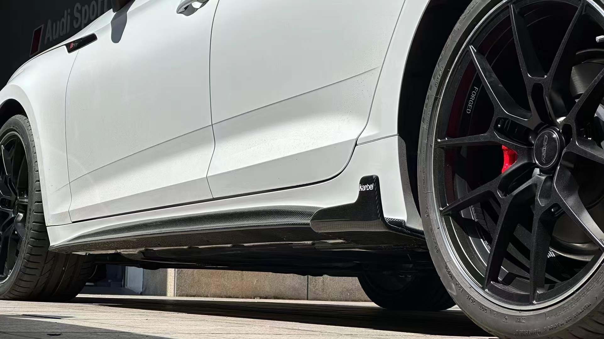 Karbel Carbon Dry Carbon Fiber Side Skirts for Audi S5 & A5 & A5 S Line 2020-ON B9.5 4 Door Sedan & 2 Door Coupe