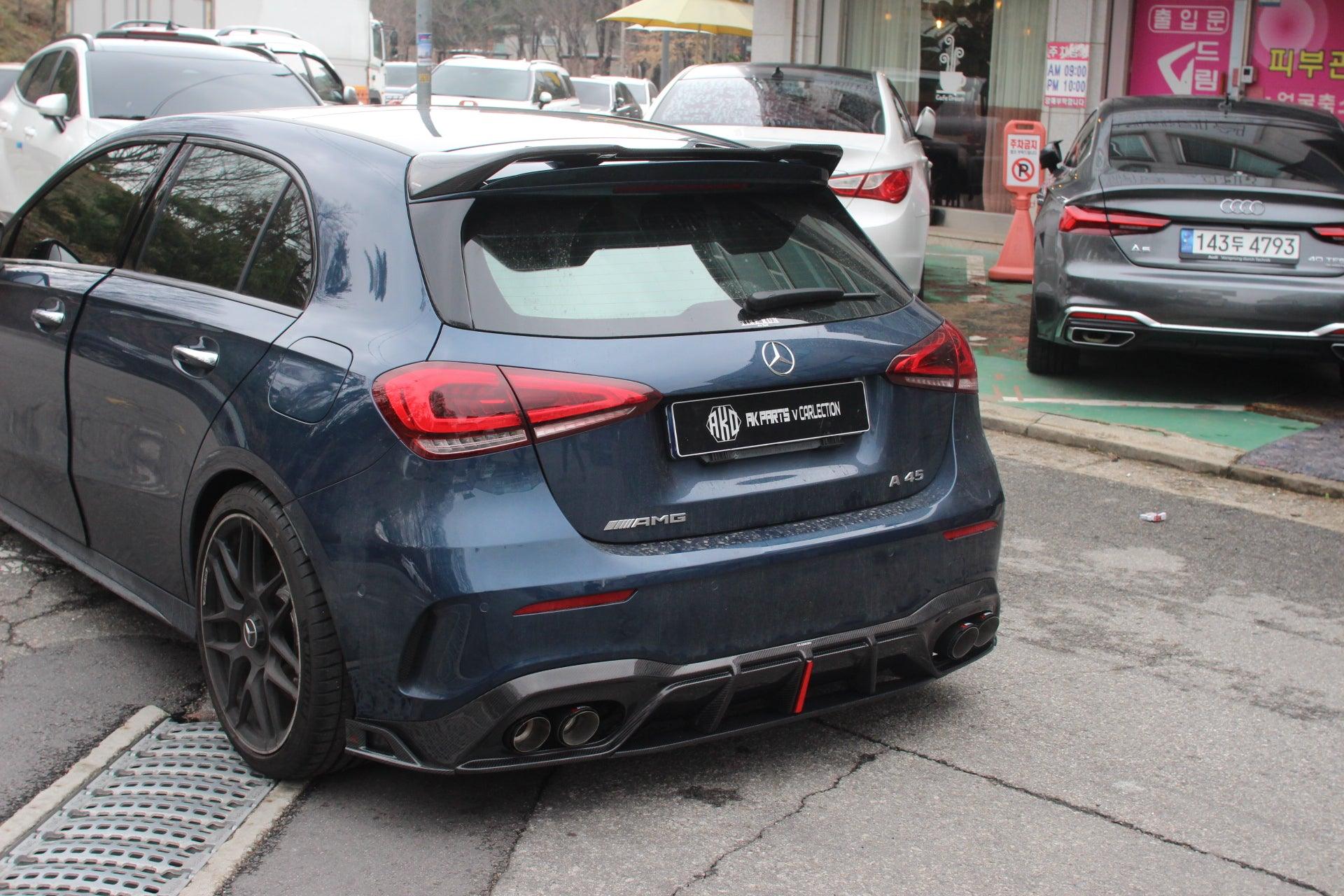 Mercedes Benz A-Class A45/A35/A250/A220 W177 2019 2020 2021 2022 2023 2024 with Aftermarket Parts - AE Style Rear Diffuser?Carbon Fiber from ArmorExtend
