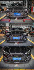 Audi S4 / A4 (With S-line Bumper) B9.5 2020 2021 2022 2023 2024 with Aftermarket Parts - AE Style Front Lip Carbon Fiber from ArmorExtend