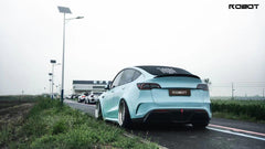 Tesla Model Y Performance AWD Long Range RWD Standard 2020 2021 2022 2023 2024 with Aftermarket Parts - "STARSHIP" Rear Bumper & Diffuser (Third Brake Light Included) PPfrom Robot Craftsman