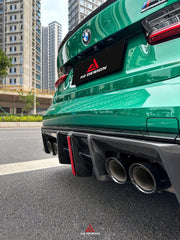 BMW M3 G80 G81 2021 2022 2023 2024 & M4 G82 G83 2021 2022 2023 2024 with Aftermarket Parts - AE V2 Style?Rear Diffuser & Canards Carbon Fiber from ?ArmorExtend