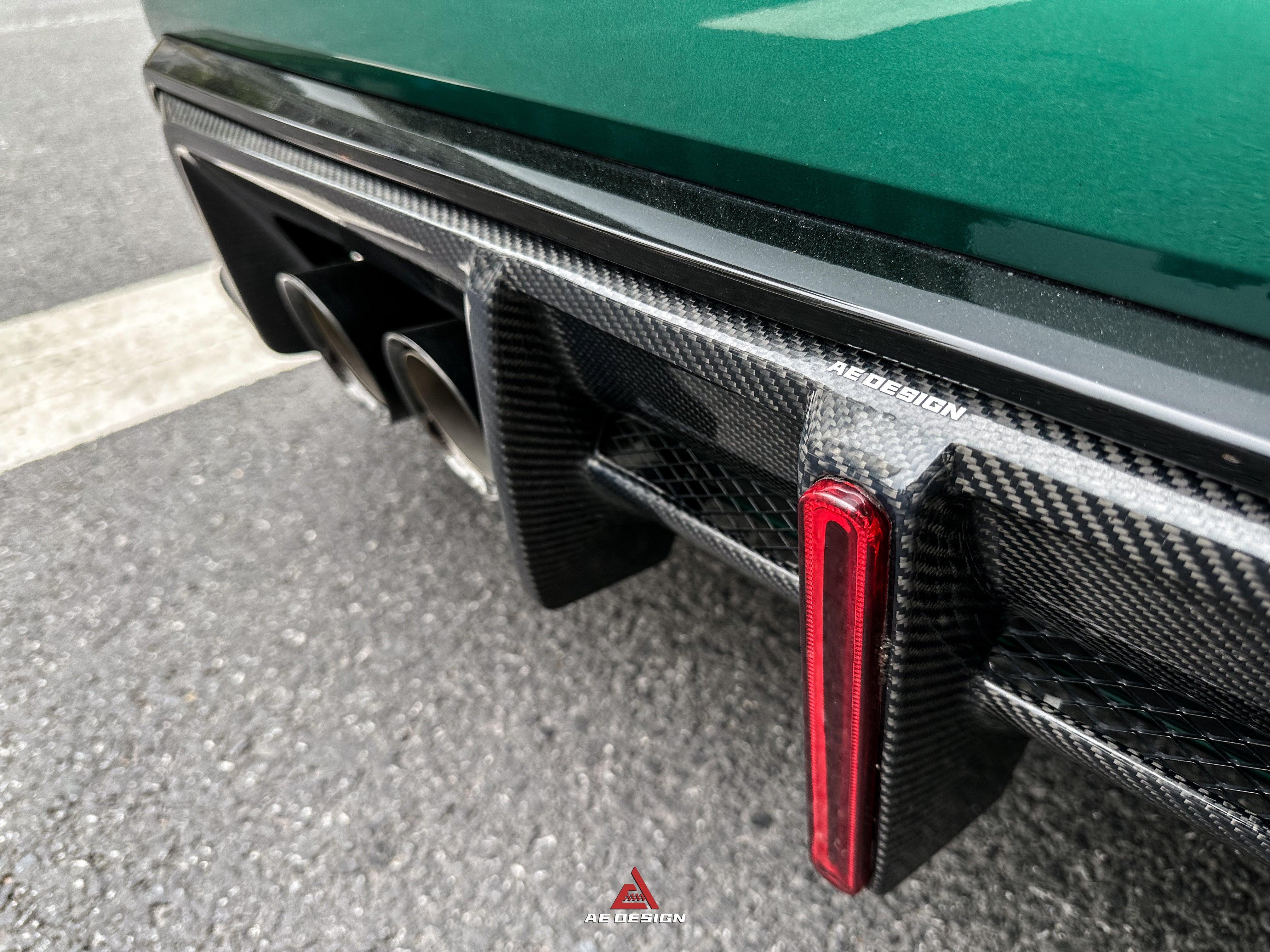 BMW M3 G80 G81 2021 2022 2023 2024 & M4 G82 G83 2021 2022 2023 2024 with Aftermarket Parts - AE V2 Style?Rear Diffuser & Canards Carbon Fiber from ?ArmorExtend
