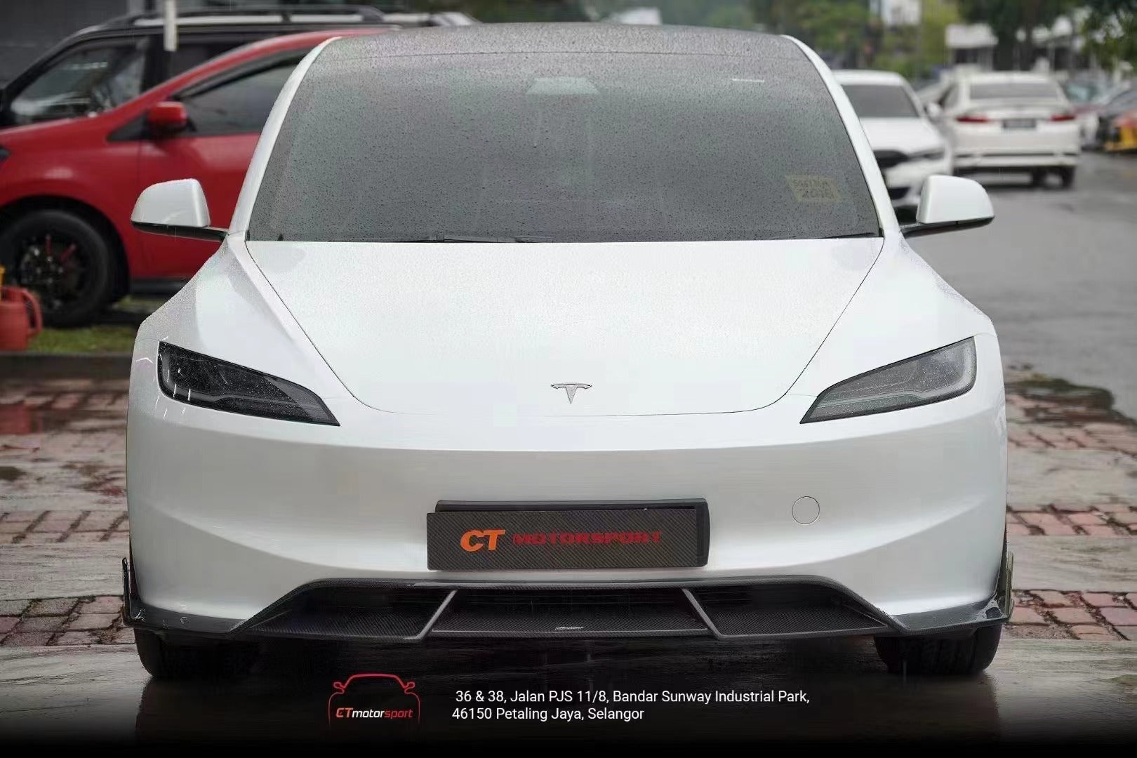 Tesla Model 3 Highland 2024-ON with Aftermarket Parts - V1 Front Lip Carbon Fiber from CMST Tuning