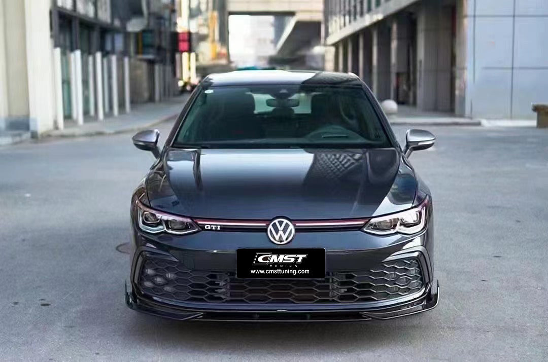 Volkswagen Golf GTI MK8 2022-ON with Aftermarket Parts - Pre-preg Carbon Fiber / FRP Front Lip Splitter from CMST Tuning