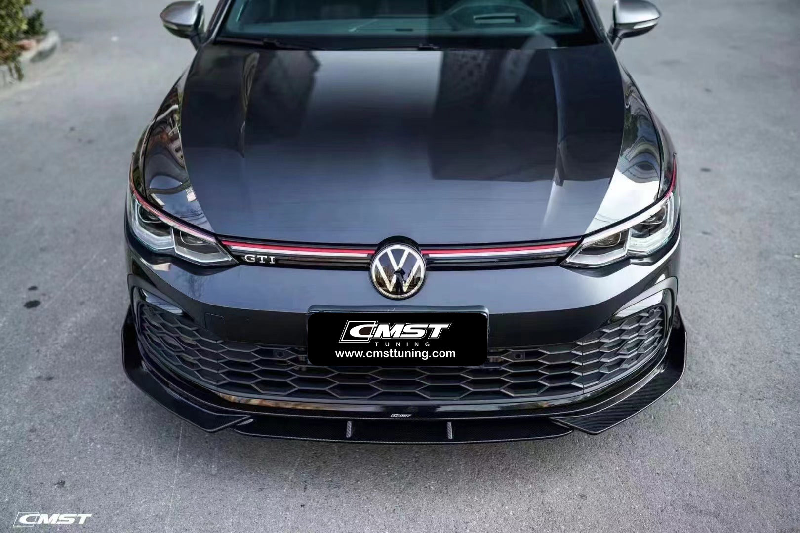 Volkswagen Golf GTI MK8 2022-ON with Aftermarket Parts - Pre-preg Carbon Fiber / FRP Front Lip Splitter from CMST Tuning