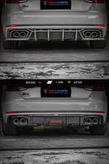 Audi S4 A4 S-line (with s-line bumper) B9 2017 2018 2019 with Aftermarket Parts - Rear Diffuser Pre-preg Carbon Fiber from TAKD Carbon